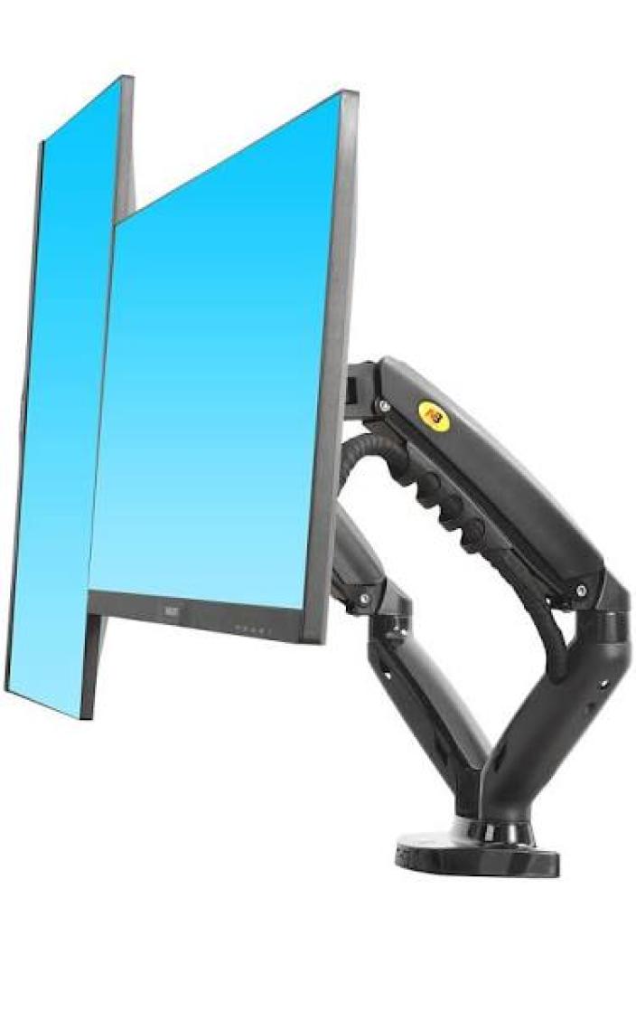 Ergoflex Nb F160U 17-27" Amortisörlü 2-9 kg Monitör Stand 2023 Black Edition (2xUSB Kablolu)