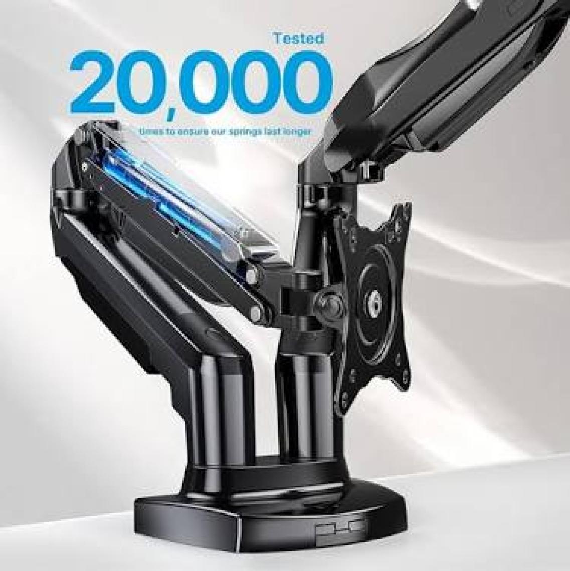 Ergoflex Nb F160U 17-27" Amortisörlü 2-9 kg Monitör Stand 2023 Black Edition (2xUSB Kablolu)