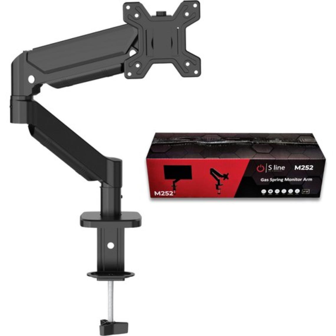 S Line M252 Hareketli Tekli Monitör Standı – 13"-32", 75X75MM-100X100MM Vesa Uyumlu, 8 kg Taşıma Kapasiteli, ±45° Eğimli, Yükseklik Ayarlı