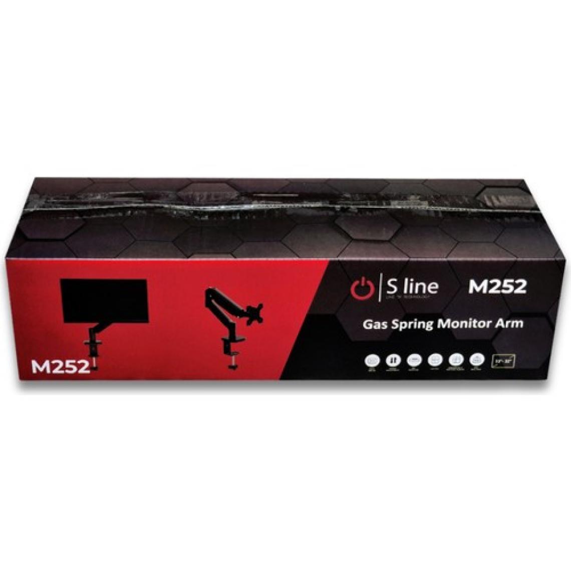 S Line M252 Hareketli Tekli Monitör Standı – 13"-32", 75X75MM-100X100MM Vesa Uyumlu, 8 kg Taşıma Kapasiteli, ±45° Eğimli, Yükseklik Ayarlı