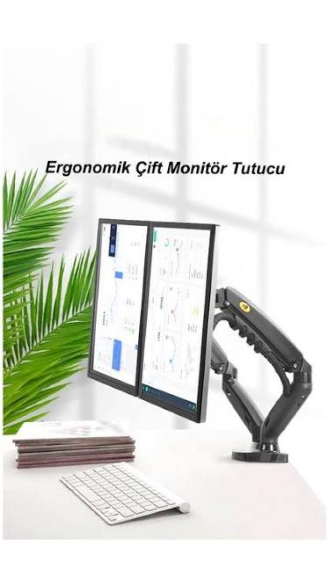 Ergoflex NB F160-FP Amortisörlü 17"-27" Monitör Tutucu ve 10"-17" Laptop Standı