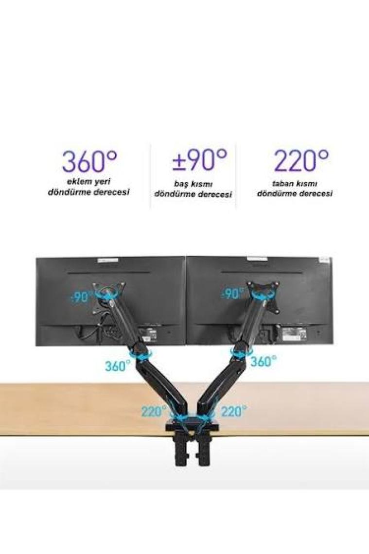 Ergoflex NB F160-FP Amortisörlü 17"-27" Monitör Tutucu ve 10"-17" Laptop Standı