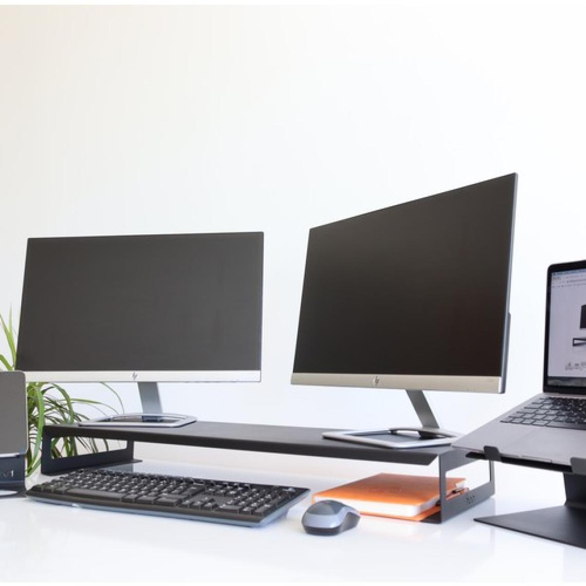Hansdo Dual Monitör Standı – Ikili Monitör Standı – Monitör Yükseltici – Metal – Siyah – SMS4BL