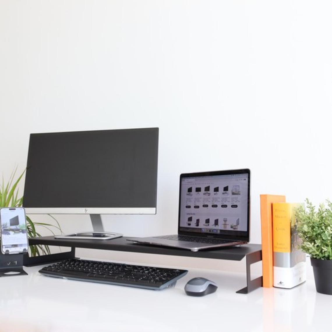 Hansdo Dual Monitör Standı – Ikili Monitör Standı – Monitör Yükseltici – Metal – Siyah – SMS4BL