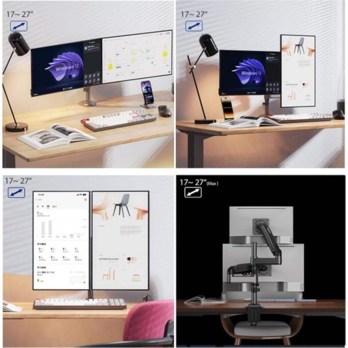 Ergoflex Nb H180 Çift Kol Amortisörlü Profosyonel Monitör Standı