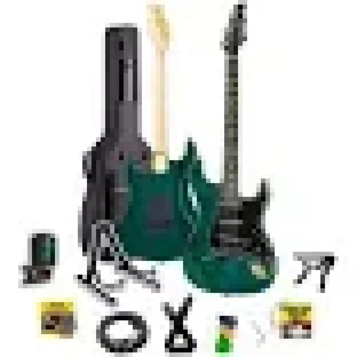 Midex GLC-40GR Profesyonel Elektro Gitar Yeşil (Stand Gigbag Askı Capo Tuner Pena Kablo Yedek Tel)