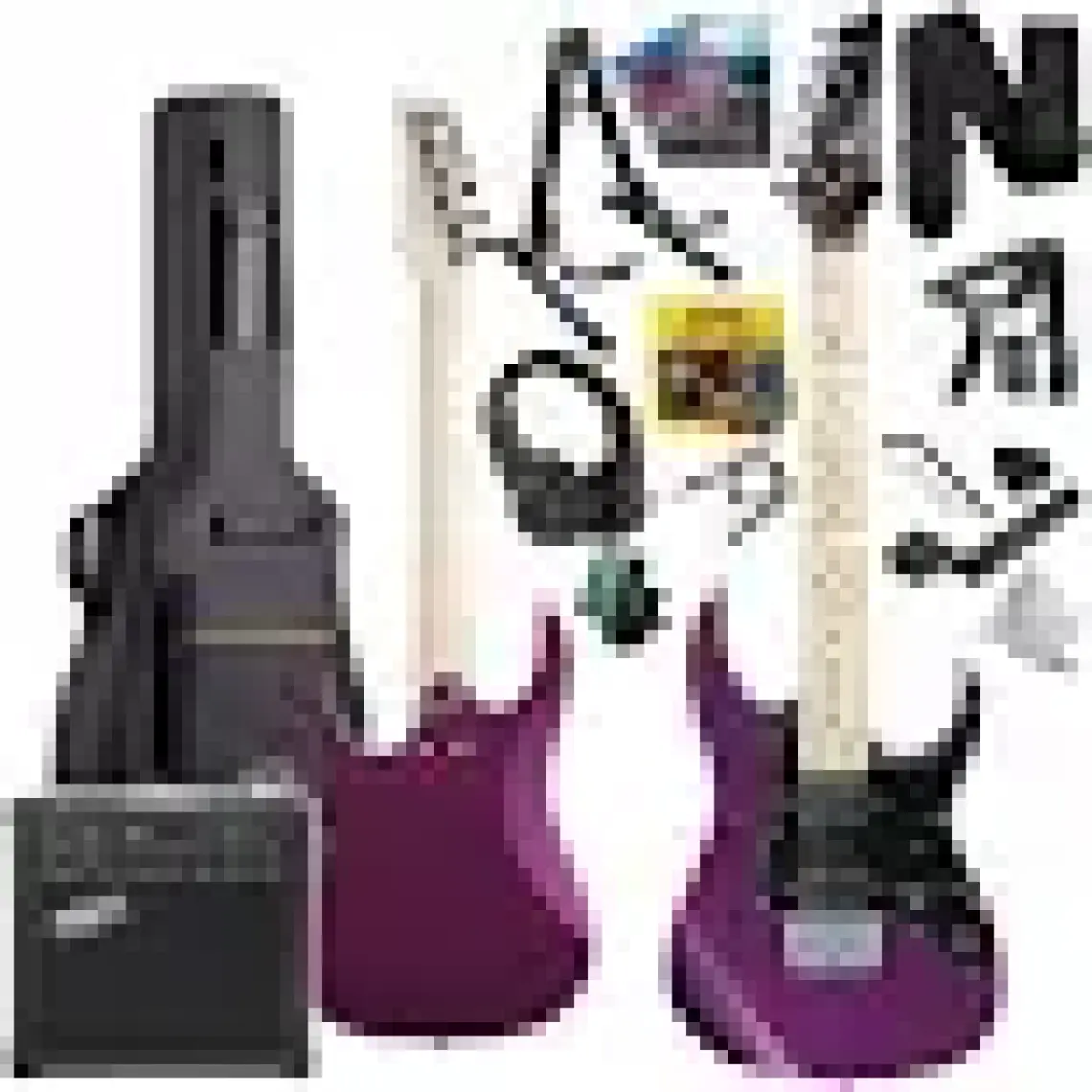 Maxword DE-150PU-25AMP Maple Klavye HH 25 W Amfili Elektro Gitar Seti
