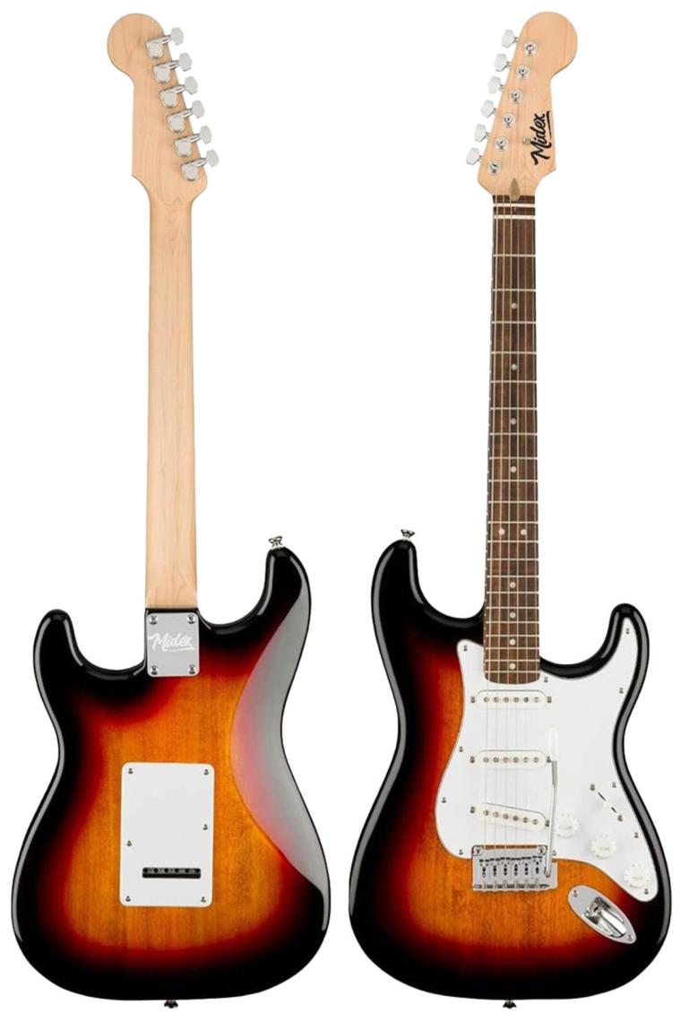 Midex RPH-30SL-35AMP Gül Klavye Silver Strat Kasa SSS 35W Elektro Gitar Seti