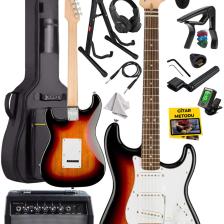 Midex RPH-30SL-35AMP Gül Klavye Silver Strat Kasa SSS 35W Elektro Gitar Seti