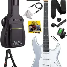 Midex RPH-30SL-35AMP Gül Klavye Silver Strat Kasa SSS 35W Elektro Gitar Seti