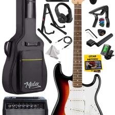 Midex RPH-30SL-35AMP Gül Klavye Silver Strat Kasa SSS 35W Elektro Gitar Seti