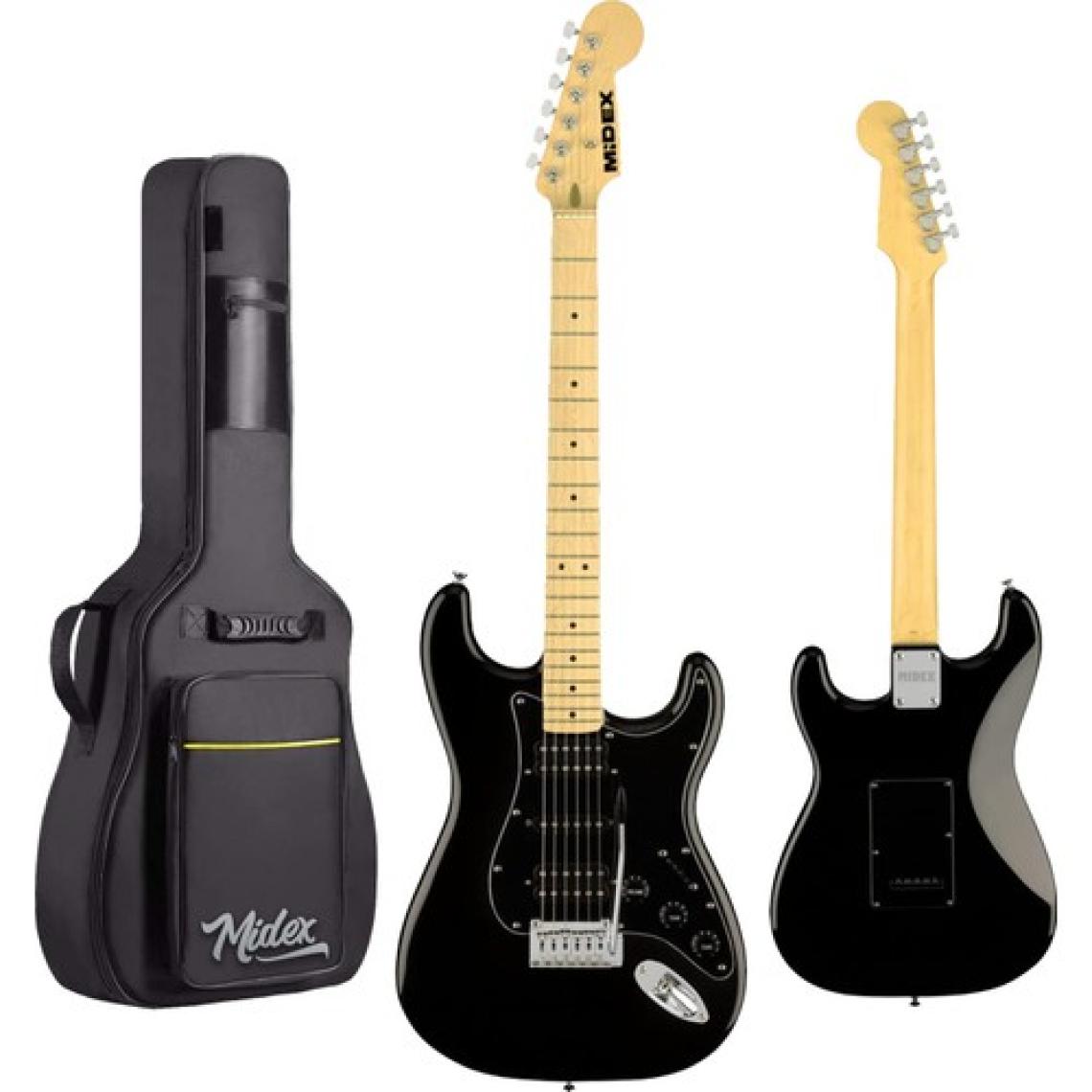 Midex RPH-40BK-25AMP Elektro Gitar Seti 25 WATT GAİN'Lİ Bluetooth Şarjlı Amfi ve Full SET
