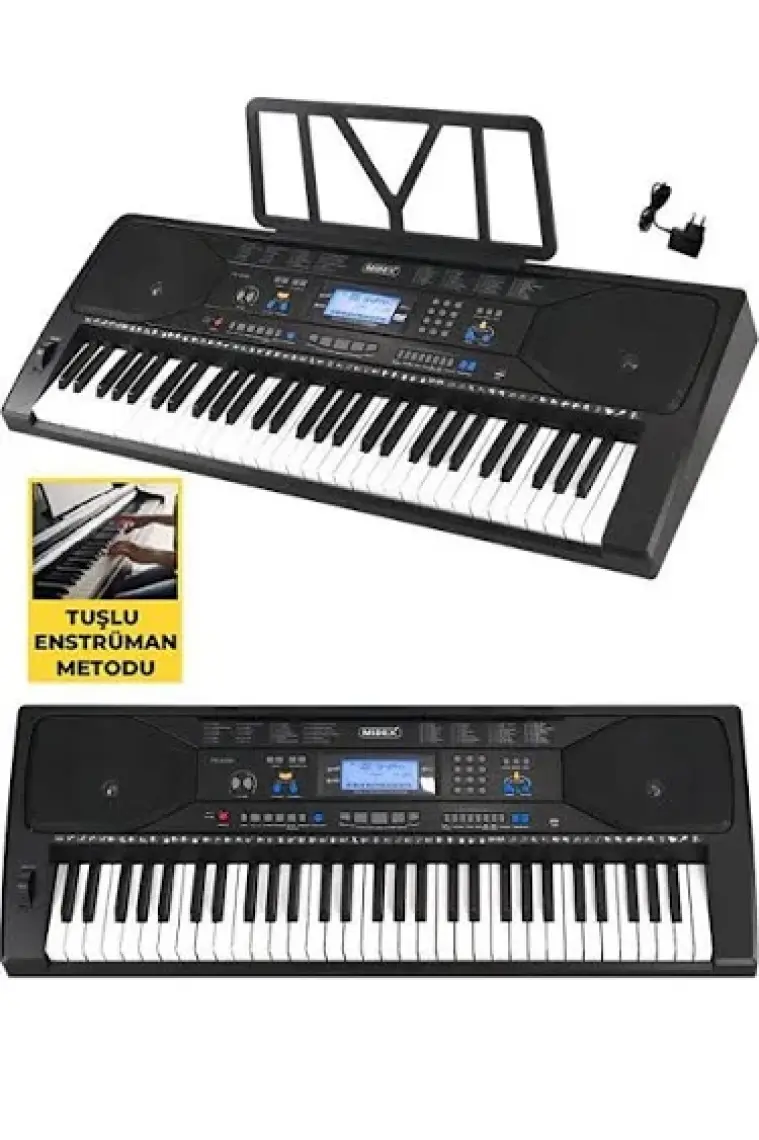 Midex PS-4500KS Tuş Hassasiyetli 61 Tuşlu Org LCD Ekran USB MP3 (Stand Kulaklık Çanta Notalık METOD)