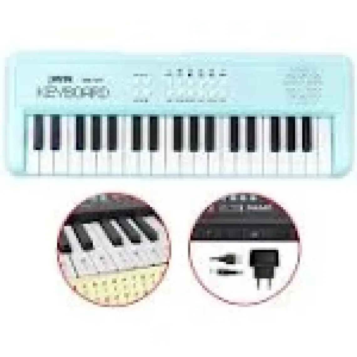 Jwin CMK-1237 37 Tuşlu Elektronik Org (Etiket. Adaptör Hediye) - Turkuaz