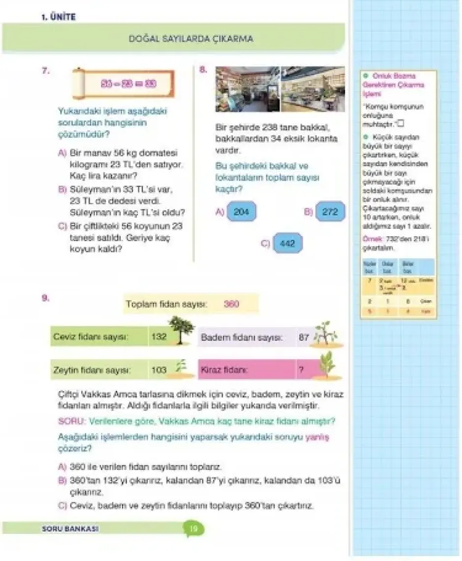 3.Sınıf İpuçlu Eğlenceli - Öğretici Matematik Yeni Nesil Soru Bankası