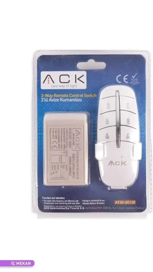Ack 3'lü Avize Kumandası