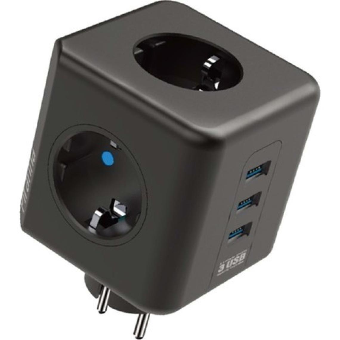 Winnboss Akım Korumalı Isıya Dayanıklı 3 Lü Duvar Tipi Priz 3 Adet USB 3440