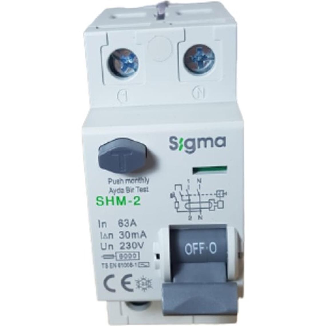 2X63A 30MA Kaçak Akım Rölesi Sigma