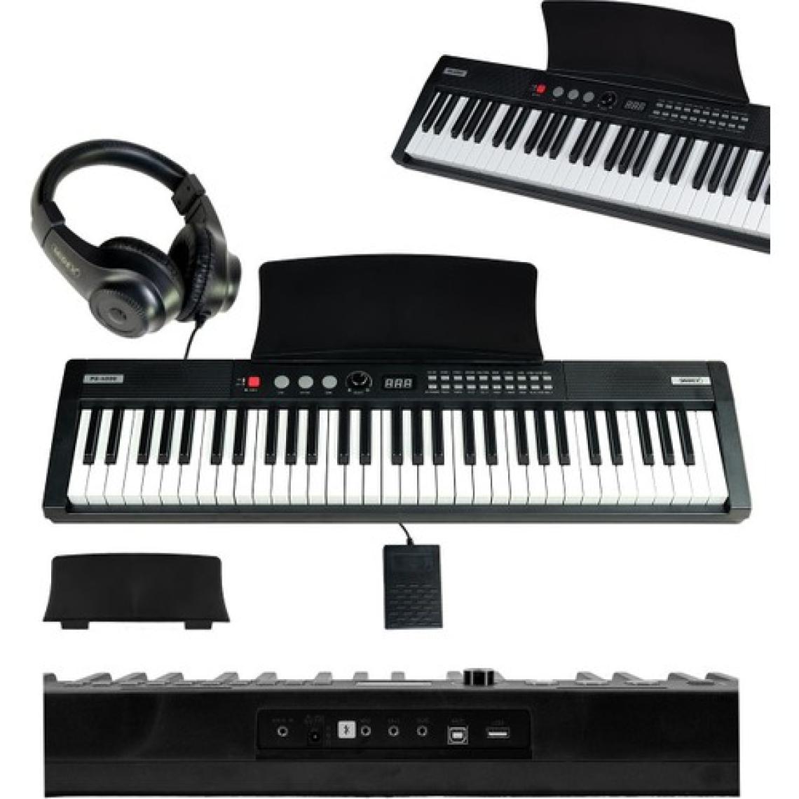 Midex PS4000BK-SET Tuş Hassasiyetli 61 Tuşlu Org Bluetooth USB Midi (Sustain Pedalı Çanta Kulaklık Stand METOD)