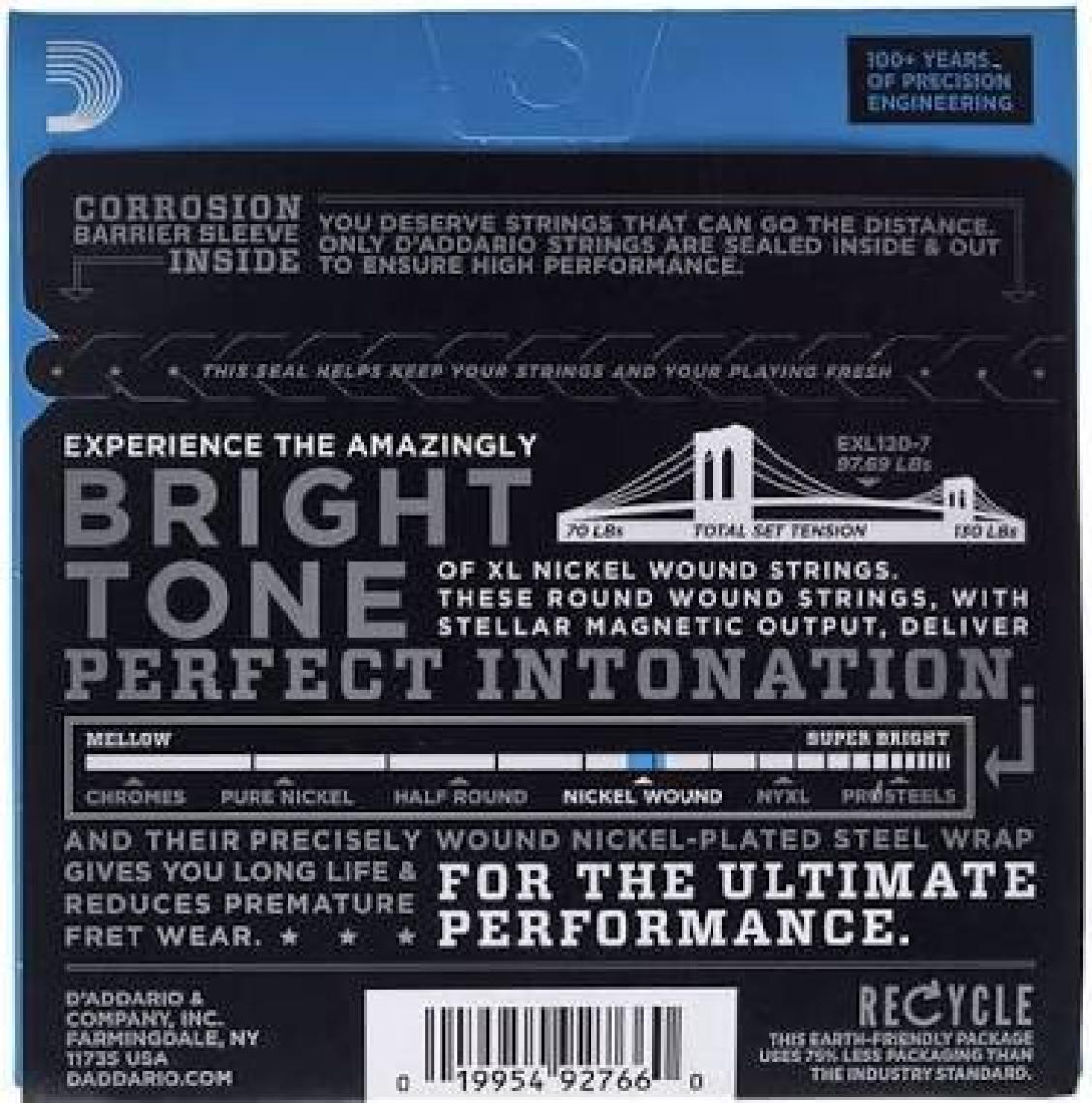D'Addario EXL120-7 7 Telli Elektro Gitar Teli (9-54)