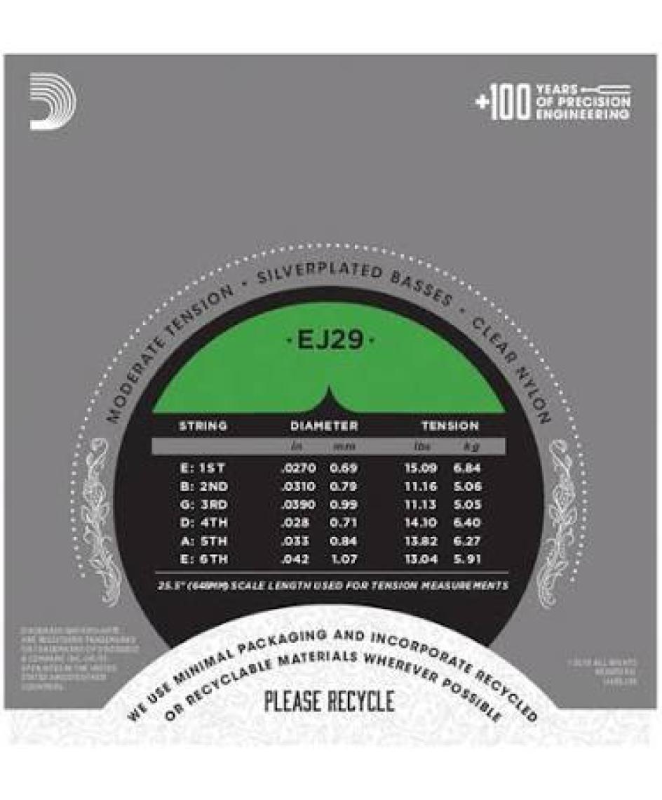 D'Addario EJ29 Pro-Arte Rectified Moderate Tension Klasik Gitar Teli