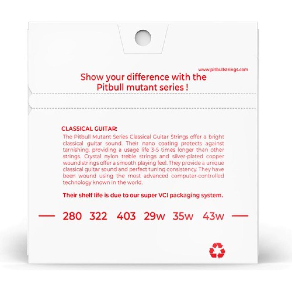 Pitbull Strings Mutant Seri Kararmaya Karşı Dayanıklı Coated Klasik Gitar Teli + Pena Mcg