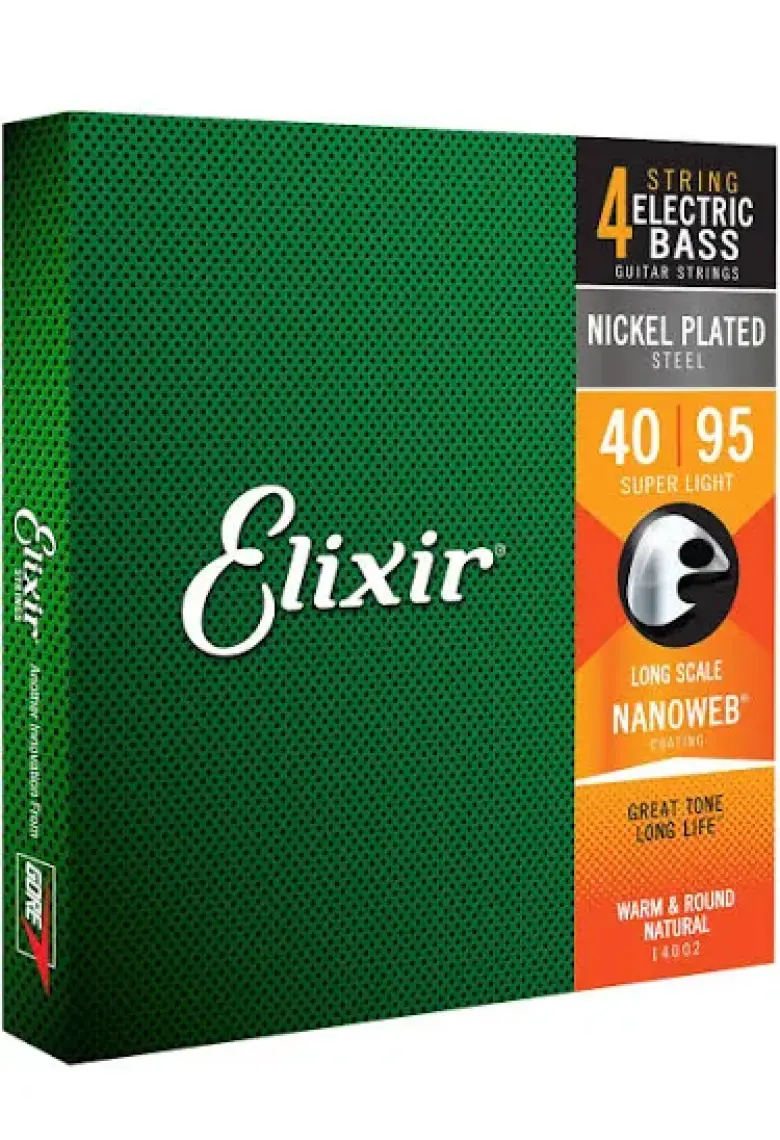 Elixir 14002 Nanoweb Super Light 4 Telli Bas Gitar Teli (40-95)
