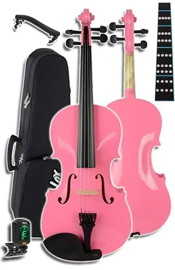 Midex HGA24PİNK-PAK Pembe 1/2 Çocuk Kemanı Seti  (Yastık Tuner Susturucu Çanta Yay Reçine)