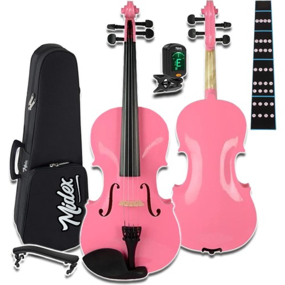Midex HGA44PİNK-PAK Pembe 4/4 Tam Boy Keman Seti (Yastık Tuner Susturucu Çanta Yay Reçine)