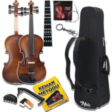 Midex LMA-544TYS 3/4 Profesyonel Keman 3/4 Çocuk Kemanı 10-13 Yaş (Yastık Susturucu Yedek Tel Çanta Yay Reçine Metod)