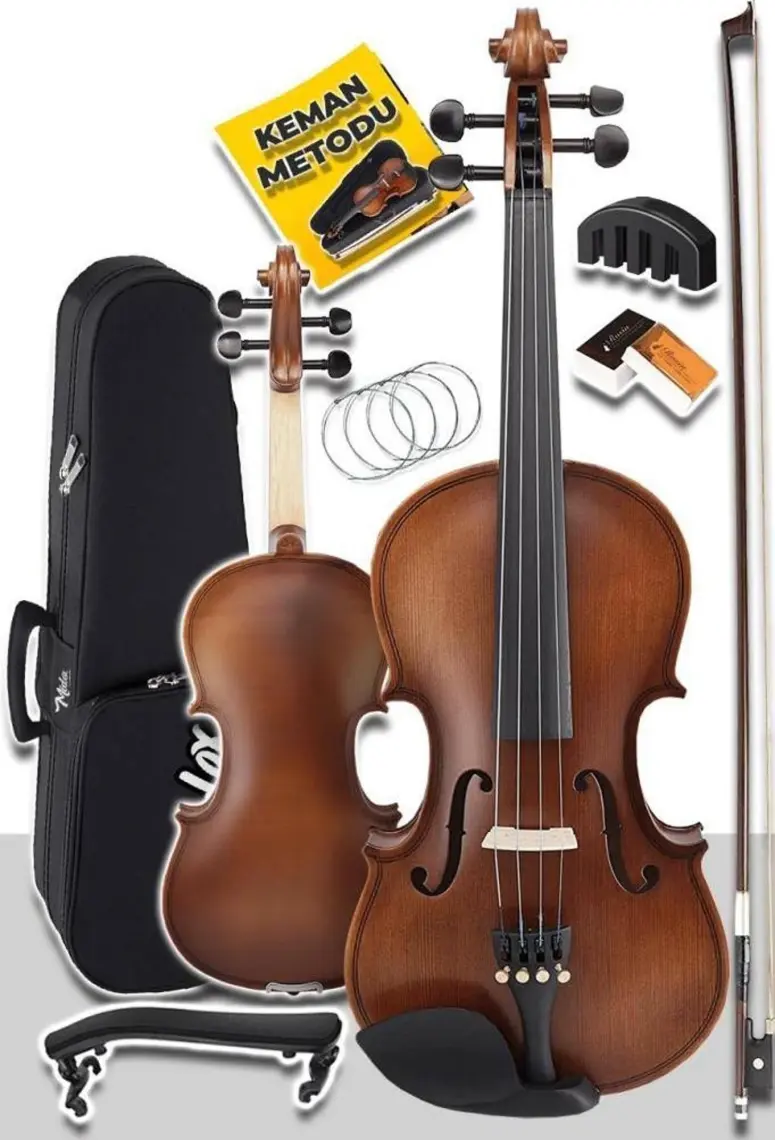 Midex LMA-544TYS 1/2 Profesyonel Keman 2/4 Çocuk Kemanı 8-10 Yaş (Yastık Susturucu Yedek Tel Çanta Yay Reçine Metod)