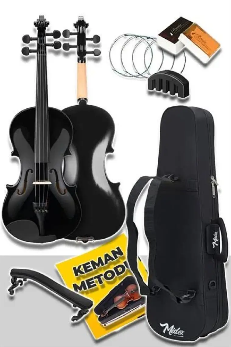 Midex HGA24BK-TYS Siyah 1/2 Yarım Keman Seti 8-10 Yaş Çocuk Kemanı