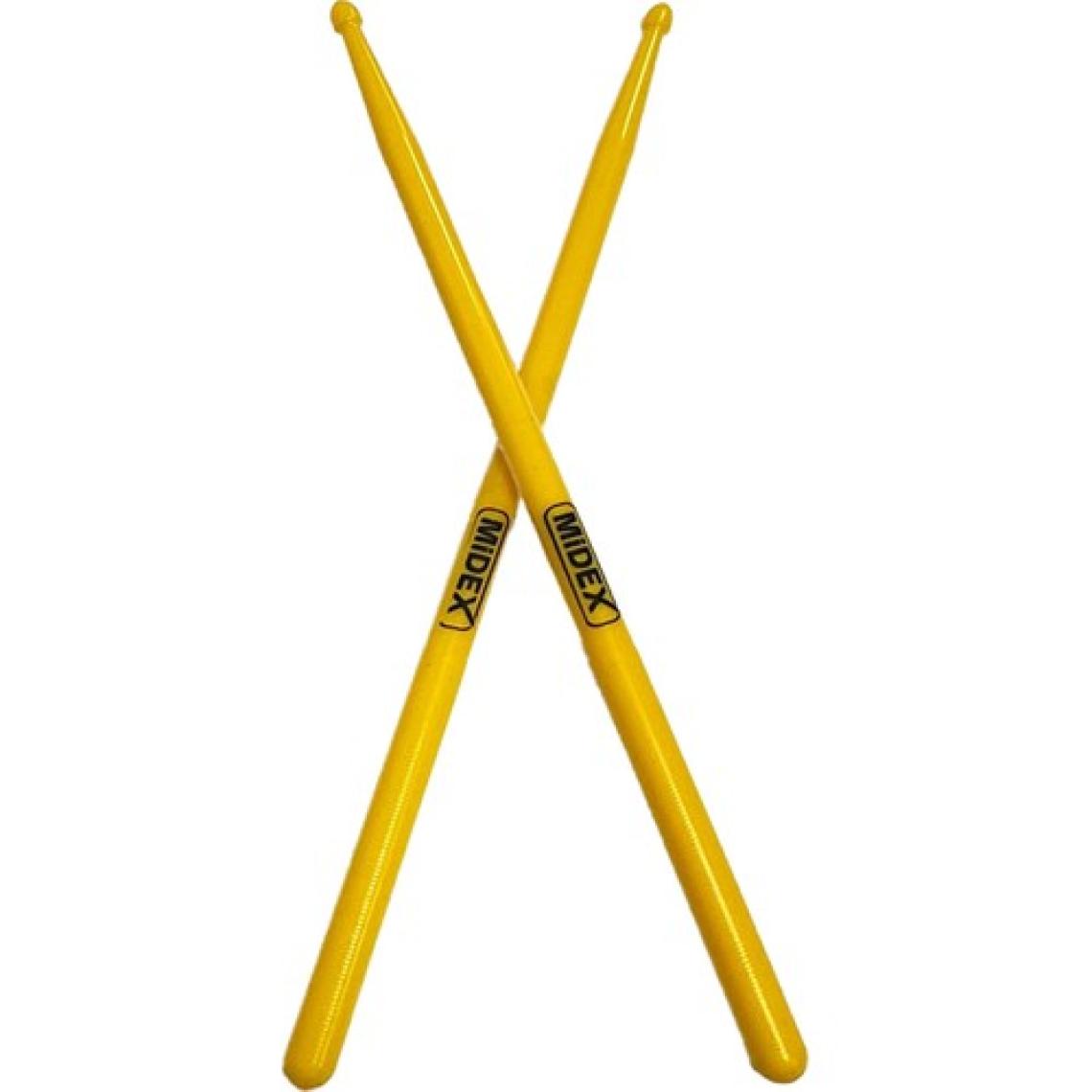 Midex GFK-801YL 5A Bateri Baget Kırılmaz Polyemid Sarı Davul Bageti 5A Drumsticks