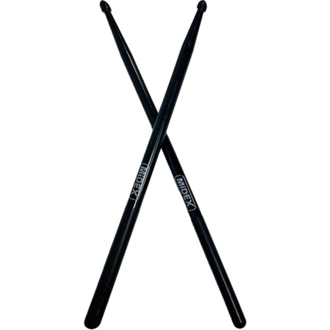 Midex GFK-801BK 5A Bateri Baget Kırılmaz Polyemid Siyah Davul Bageti 5A Drumsticks
