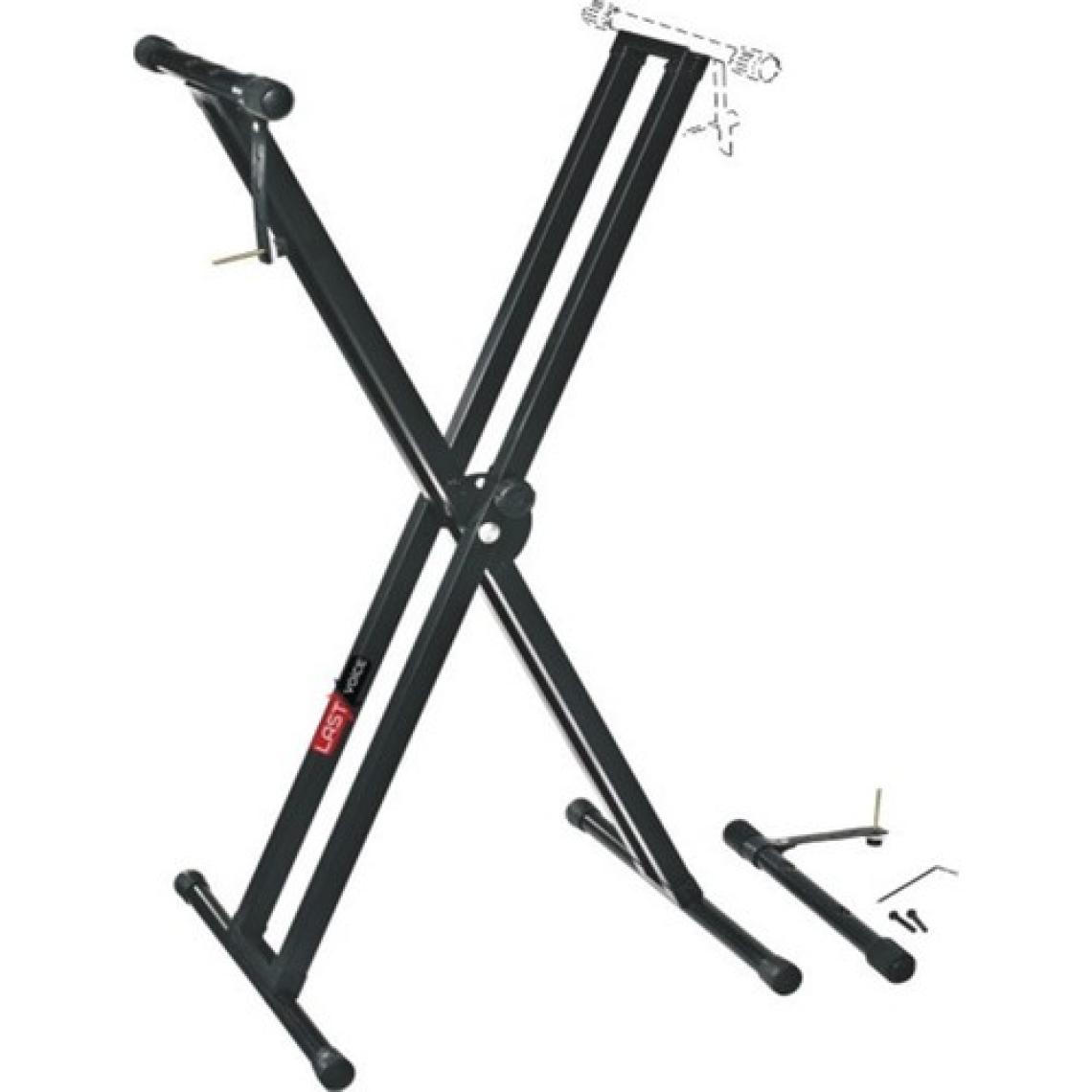 Lastvoice Ks-04D Çift Profilli 7 Kademeli Üst Segmen Org Sehpası Standı Ayağı (Sabitleme Kayışlı)