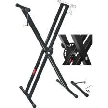 Lastvoice Ks-04D Çift Profilli 7 Kademeli Üst Segmen Org Sehpası Standı Ayağı (Sabitleme Kayışlı)