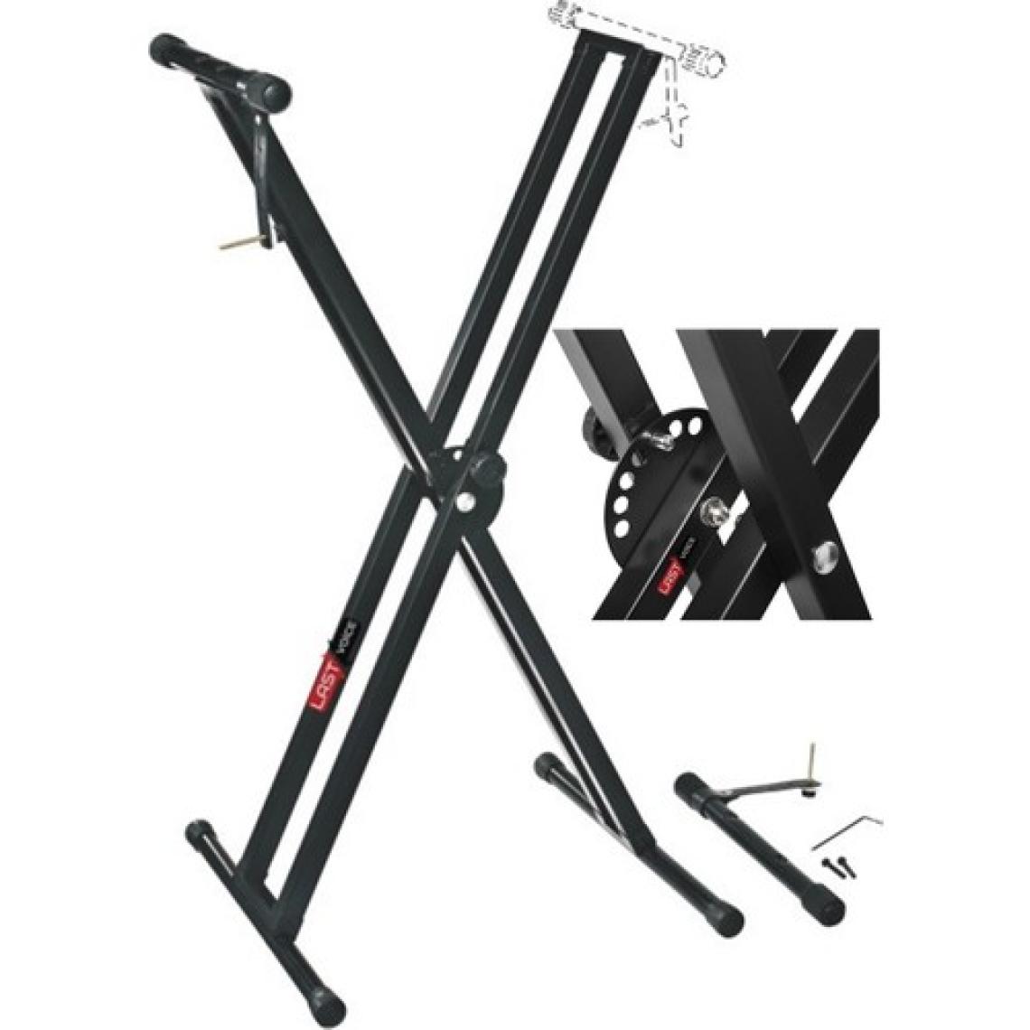 Lastvoice Ks-04D Çift Profilli 7 Kademeli Üst Segmen Org Sehpası Standı Ayağı (Sabitleme Kayışlı)