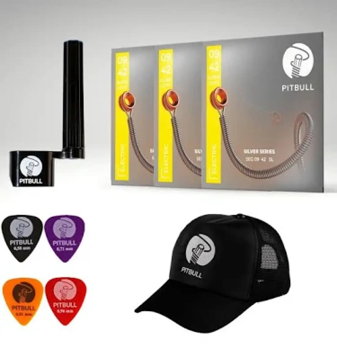 Pitbull Silver Seri Elektro Gitar Teli 09-42 Super Light Seg 09-42 3p Ssc 3lü Set Hediyeli Paket
