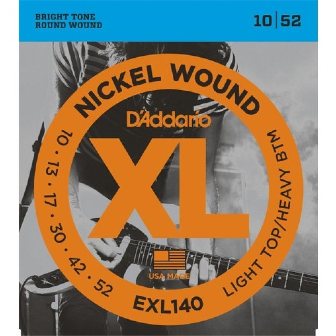 D'Addario EXL140 Light Top / Heavy Bottom Elektro Gitar Teli (10-52)