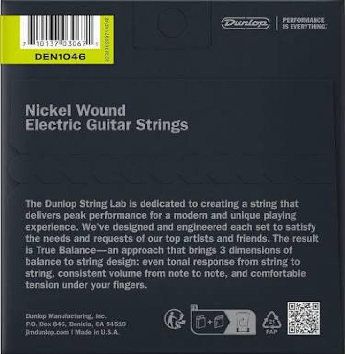 Jim Dunlop DEN1046 Nickel Wound Medium Elektro Gitar Teli (10-46)