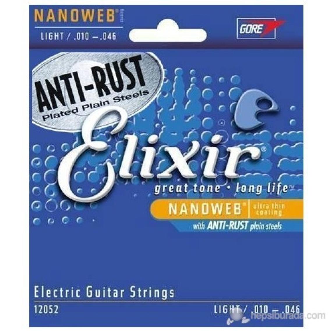 Elixir 12052 Nanoweb Light Elektro Gitar Teli (10-46)