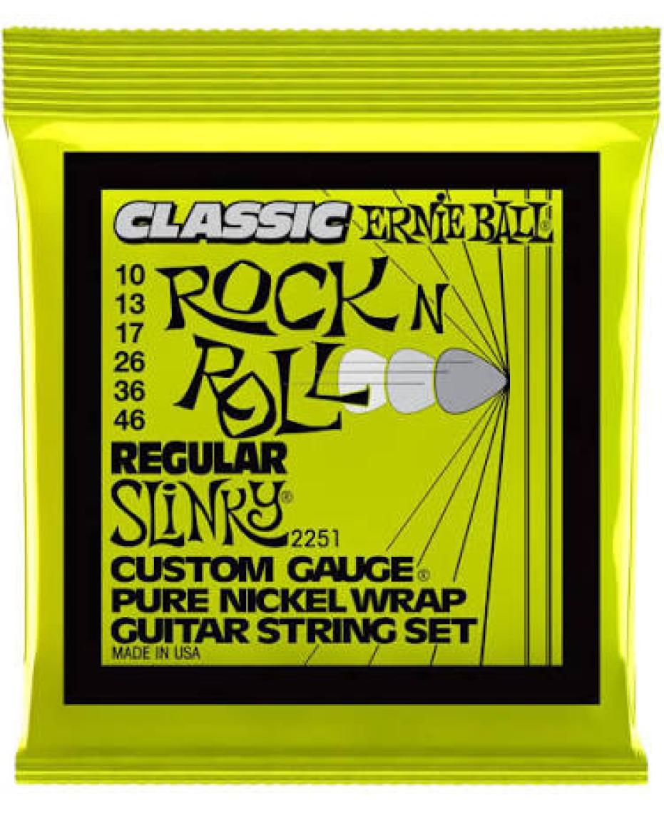Ernie Ball 2251 Regular Slinky Classic Rock N Roll Electric Guitar Strings Takım Tel Elektro Gitar Teli 010-46