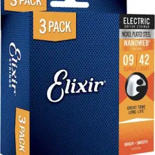Elixir 16540 Nanoweb Süper Light 3'lü Elektro Gitar Teli (9-42)