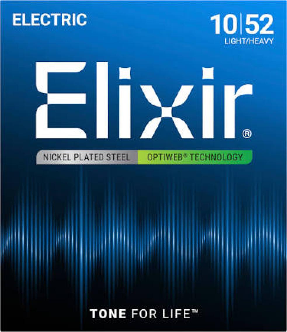 Elixir 19077 Optiweb Light Heavy Elektro Gitar Teli (10-52)