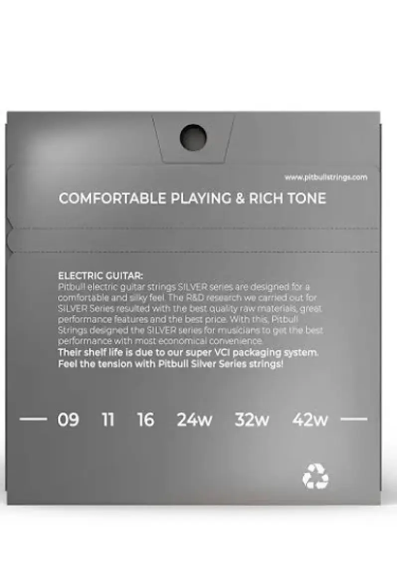 Pitbull Strings Silver Series Seg 09-42 Sl Takım Tel Elektro Gitar Teli