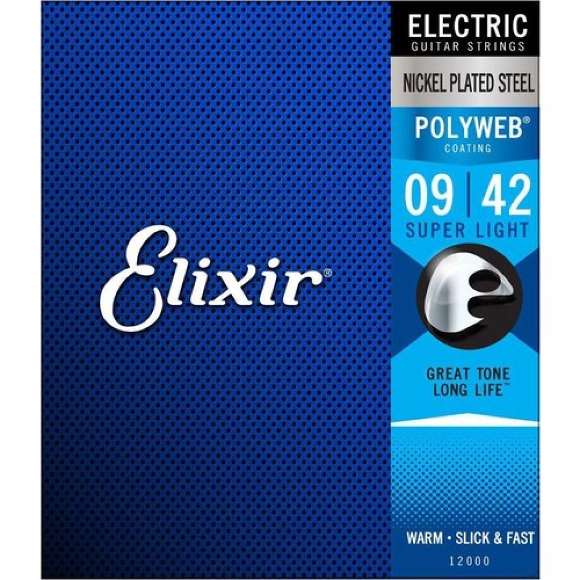 Elixir 09-42 Polyweb Super Light Elektro Gitar Teli 12000