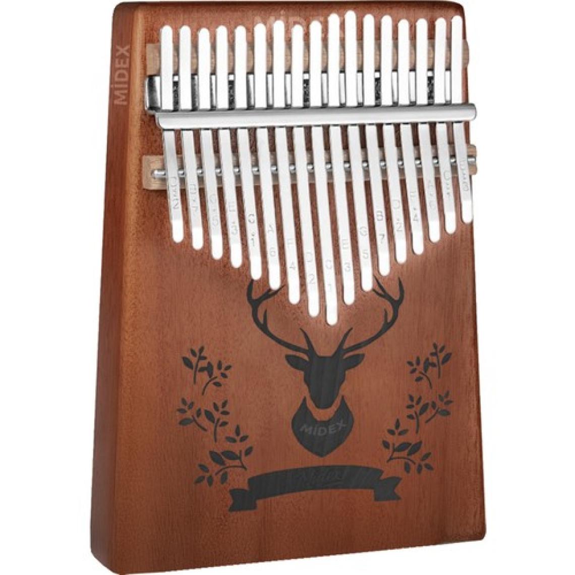 Midex KLX-456-PAK Hakiki Ağaç Geyik Desenli Kalimba 17 Tuşlu Full Set