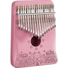 Midex KLX-350-PAK Hakiki Ağaç Pembe Kalimba 17 Tuşlu Full Set