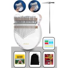 Midex KLX-6000 Şeffaf Cam Kalimba Paslanmaz Çelik 17 Tuşlu Çekiç Çanta Metod Full Set