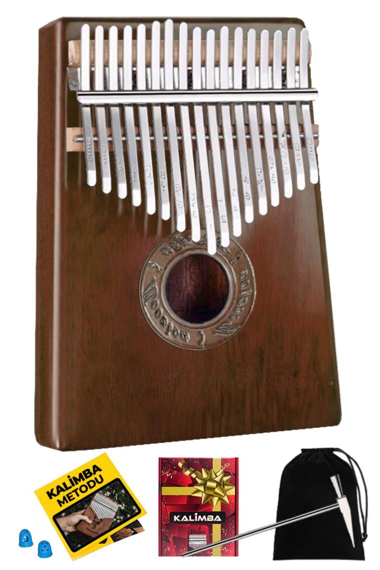 Klx-553 Kalimba 1. Sınıf Maun Ağacı Mineral Çelik Paslanmaz 17 Tuş Tam Set
